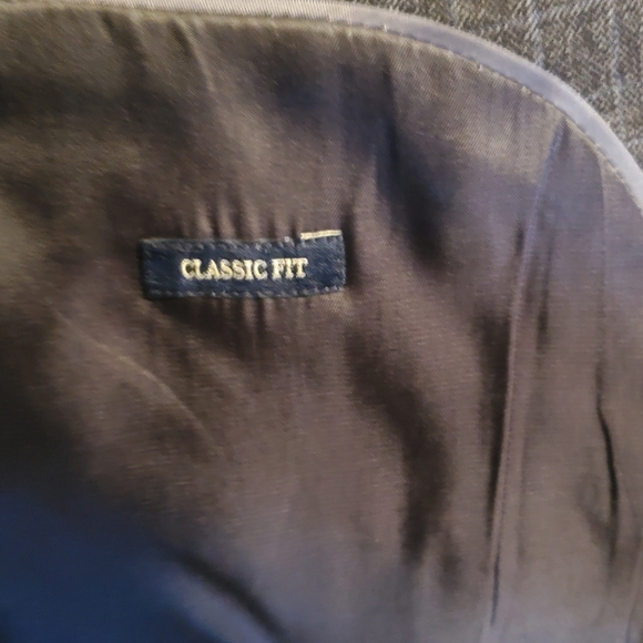 Joseph & Feiss Gold 2 Button Blazer 48 Regular Gray Plaid Classic Fit Wool - Picture 8 of 9